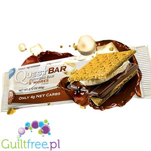 Quest Bar Protein Bar S'mores Flavor - A high-protein bar with natural aromas of baked sugar foams with chocolate and crackers, 