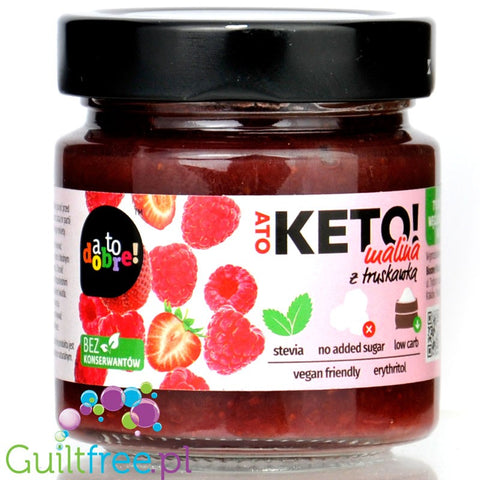 And it's Good KETO Raspberry Strawberry Jam 31kcal - no added sugar, with stevia and erythrol