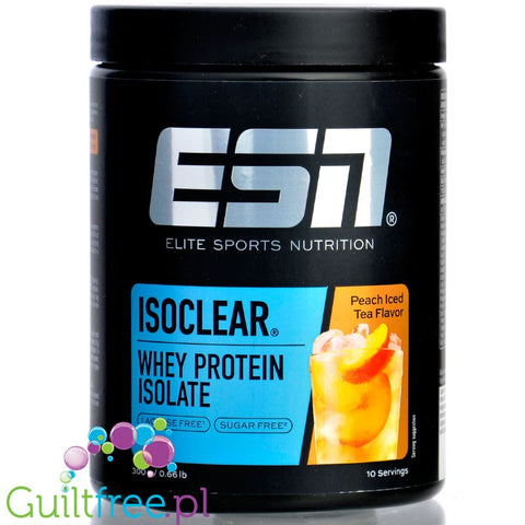ESN Isoclear® Whey Isolate, Peach Iced Tea 300g - odżywka bez laktozy, cukru & tłuszczu, 23.7g białka & 102kcal