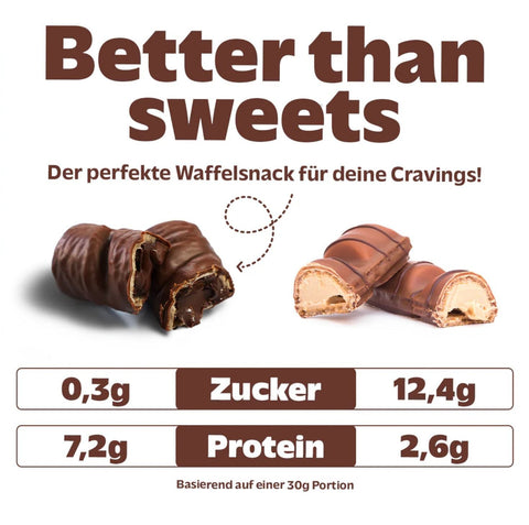Rocka Nutrition Waffle Protein Bar Choco Hazelnut - vegan protein waffle with peanut filling with no added sugar.