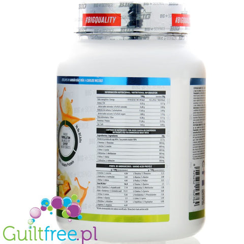 BIG® Vegan Amino+, Banana & Caramel 1kg - vegan protein supplement with pieces of MILK caramel