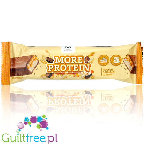 More Nutrition Protein Bar, Peanut Caramel - baton proteinowy bez cukru 16g białka Karmel, Czekolada & Orzeszki