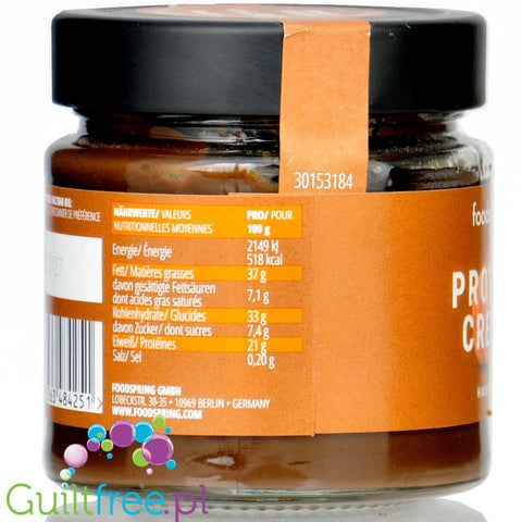 Foodspring Protein Cream Hazelnut - chocolate protein cream with hazelnuts without added sugar