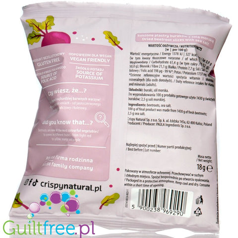 Crispy Natural Beetroot with Salt - crispy salted beets, healthy chips with potassium and folic acid
