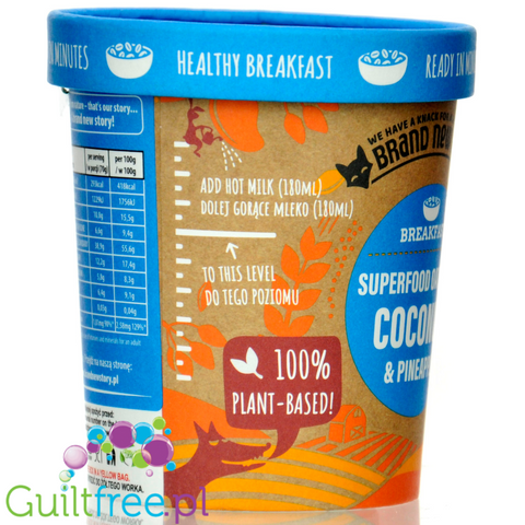 Brand New Story Breakfast Oatmeal Coconut & Pineapple - owsianka śniadaniowa z kokosem, ananasem i chia