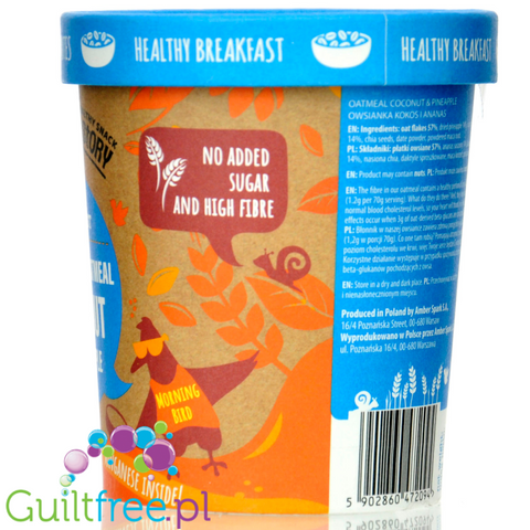 Brand New Story Breakfast Oatmeal Coconut & Pineapple - owsianka śniadaniowa z kokosem, ananasem i chia