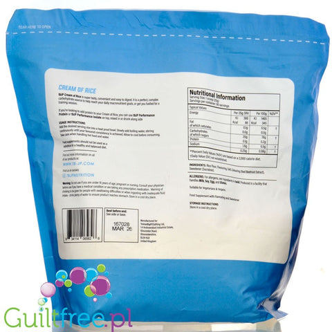 TBJP Cream of Rice, Chocolate Hazelnut Spread 2kg - kleik ryżowy bez cukru, regeneracyjny posiłek treningowy