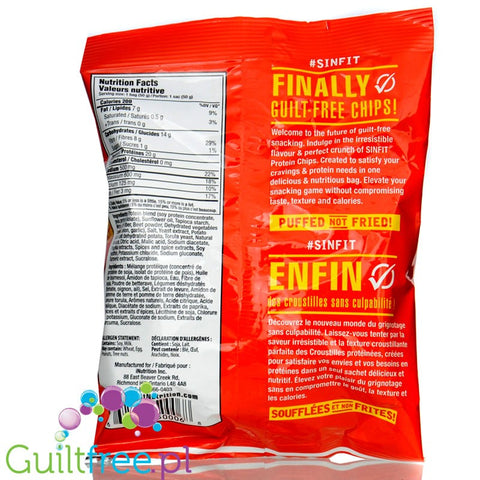 Sinfit Protein Chips Ketchup - bezglutenowe chipsy ketchupowe 20g białka