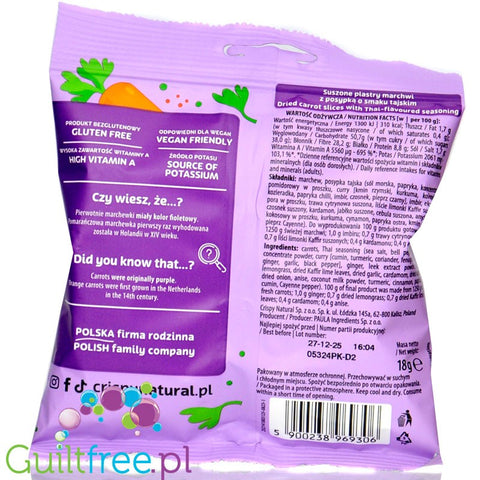 Crispy Natural Thai Carrot - crispy carrot slices in Thai spices