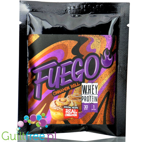 Fuego Whey Protein Cinnamon Roll 30g - koncentrat białek serwatkowych o smaku bułeczki cynamonowej