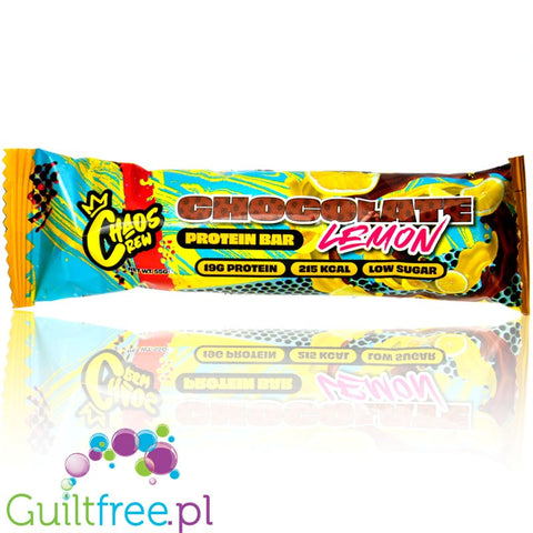 Chaos Crew Protein Bar Chocolate Lemon - protein bar 19g protein, flavor Lemon in Chocolate.