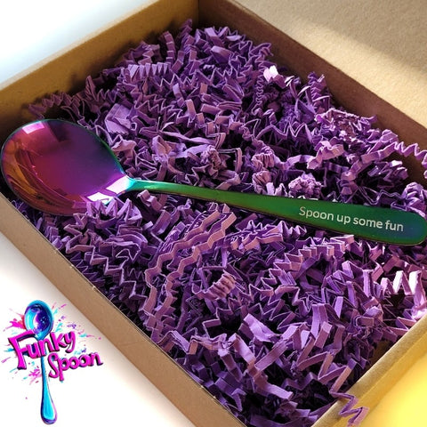 Funky Spoon engraved spoon with affirmation, Rainbow 17cm, Spoon up Some Fun