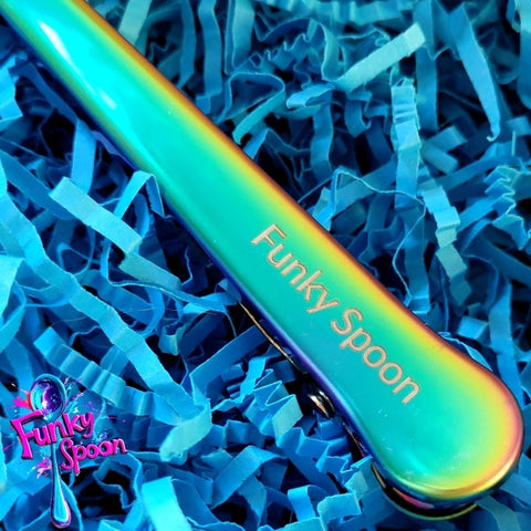 Funky Spoon engraved measuring spoon with sealing buckle, Rainbow