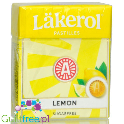 Läkerol Lemon - żółta lukrecja bez cukru o smaku cytrynowym