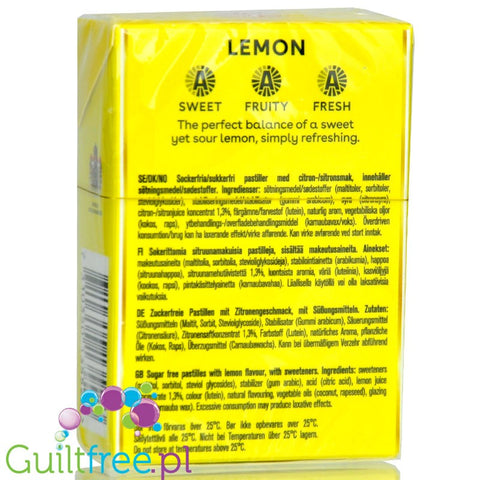 Läkerol Lemon 75g - sweet and sour sugar-free licorice with lemon flavor