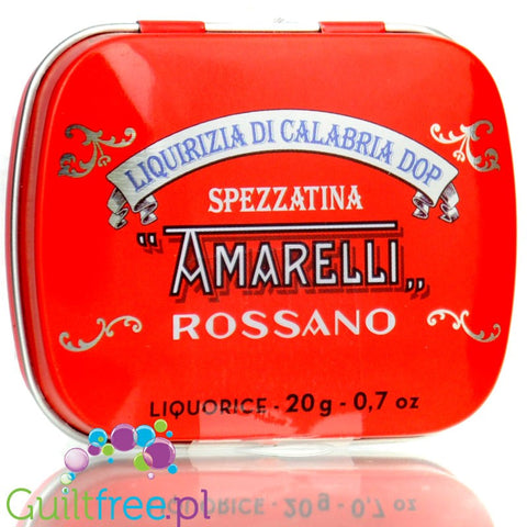 Amarelli Rossano Liquirizia di Calabria 25g - czysta włoska lukrecja z Kalabrii 100% bez cukru