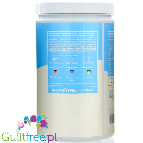 Rocka Nutrition Protein Shake Vanilla Ice Cream 0,9kg - vegan protein supplement 4 sources of protein, Vanilla Ice Cream.