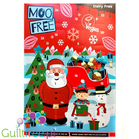Moo Free Choccy Advent - kalendarz adwentowy - wegański, bezglutenowy, bez mleka, soi, glutenu i oleju palmowego