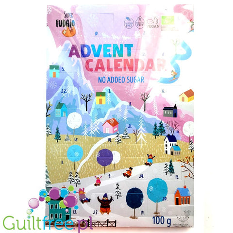 Super Fudgio Advent Calendar - vegan calendar with erythritol, no added sugar, with milk- and lactose-free chocolates