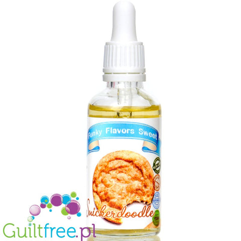 Funky Flavors Sweet Snickerdoodle - słodkie kropelki o smaku ciasteczek cynamonowych bez cukru i kalorii