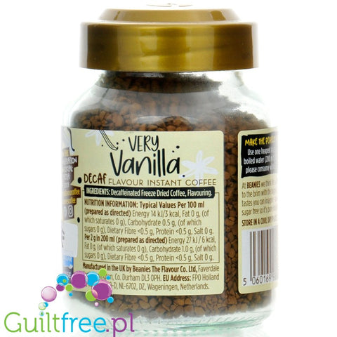 Beanies Decaf Very Vanilla - bezkofeinowa liofilizowana smakowa kawa waniliowa instant 2kcal