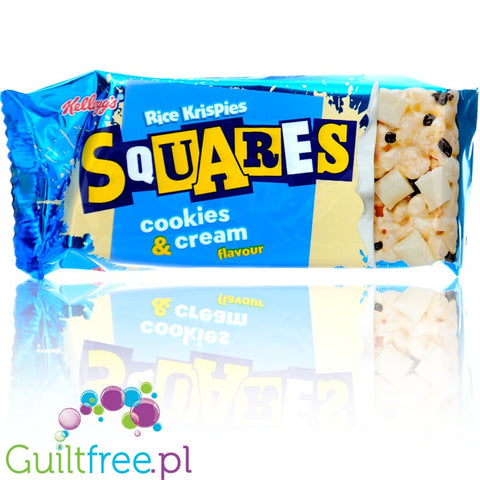 Kellogg's Rice Krispies Squares Cookies & Cream - lekki batonik Biała Czekolada & Ciasteczka 151kcal