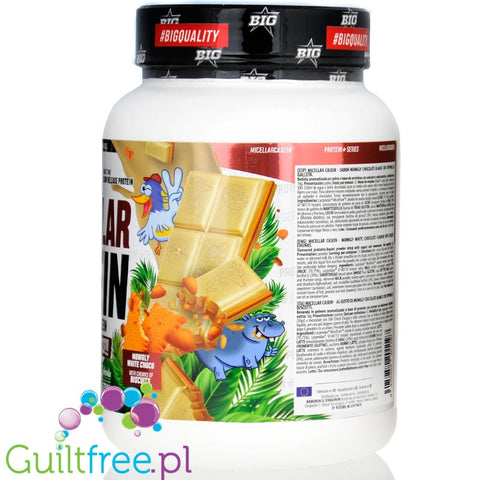 BIG® Micellar Casein, Mowgly White Chocolate 1kg - kazeina z Lacprodan MicelPure®, Biała Czekolada & Maślany Herbatnik