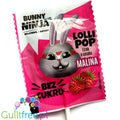 Bunny Ninja Lolli Pop, Raspberry 14kcal - sugar-free raspberry flavored lollipop with xylitol