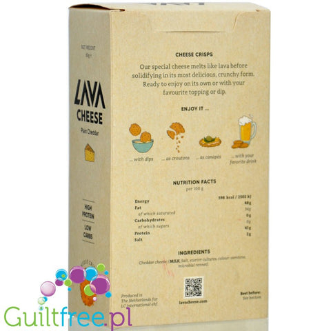 Lava Cheese Plain Cheddar - keto chrupaki cheddarowe 100% sera
