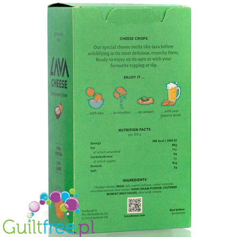 Lava Cheese Sour Cream & Onion - cheddarowe keto talarki serowe o smaku cebulki ze śmietaną