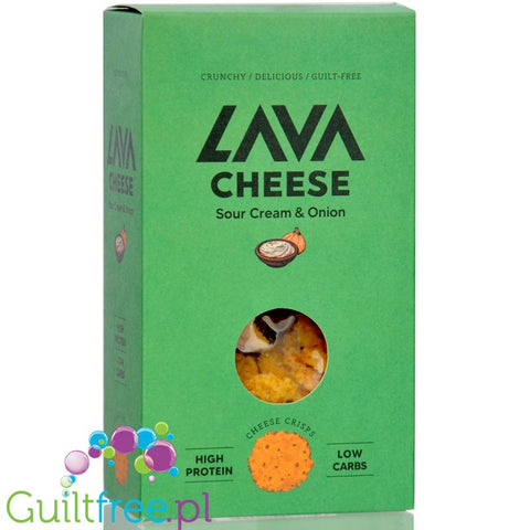 Lava Cheese Sour Cream & Onion - cheddarowe keto talarki serowe o smaku cebulki ze śmietaną