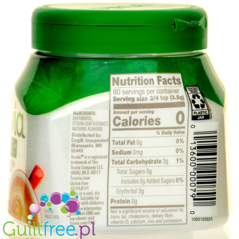 Truvia Stevia Leaf 280g USA - natural sweetener in 0kcal crystals with stevia and erythritol