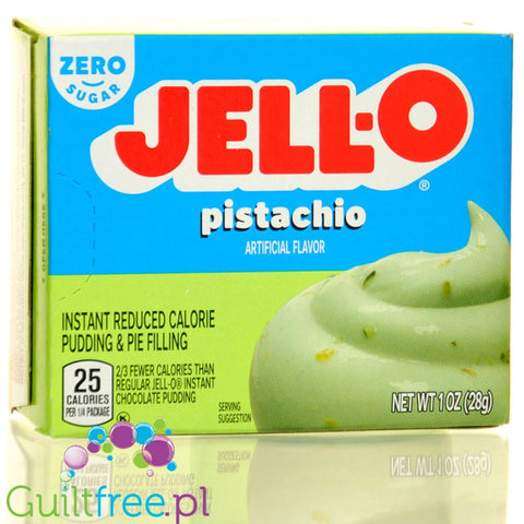 JellO Pistachio Pudding Zero Sugar - instant pudding without sugar and fat with pistachio flavor
