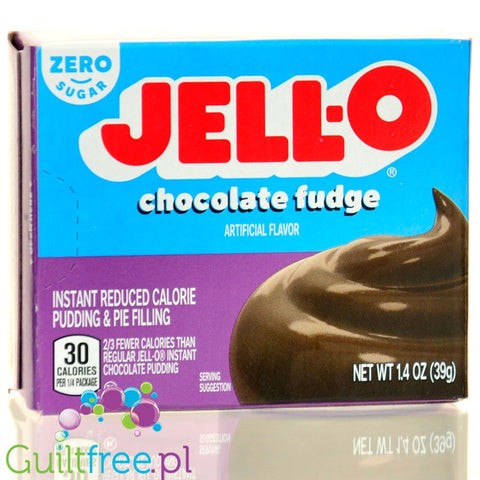 JellO Chocolate Fudge Pudding Zero Sugar - Budyń bez cukru i tłuszczu, smak czekoladowego ciasta