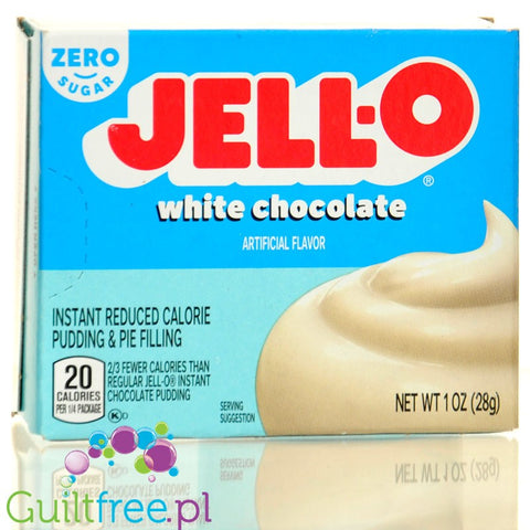 JellO White Chocolate Pudding Zero Sugar - Zero sugar & fat instant pudding, White Chocolate flavor.
