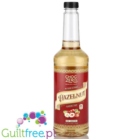 Choc Zero Coffe Syrup, Hazelnut - syrop do kawy bez cukru i sukralozy z błonnikiem, smak Orzech Laskowy