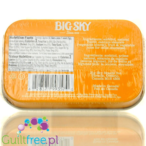 Big Sky Mints Orange & Creme - pudrowe pastylki bez cukru Pomarańcza ze Śmietanką