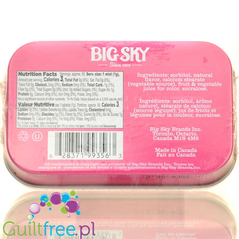 Big Sky Mints Bubblegum - pudrowe pastylki bez cukru o smaku gumy balonowej