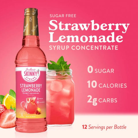 Jordan's Skinny Syrups Strawberry Lemonade - skoncentrowany syrop bez cukru do przygotowania lemoniady