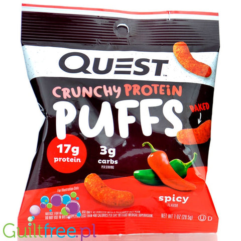 Quest Crunchy Spicy Protein Puffs - sweet & spicy protein crisps 17g protein & 130kcal