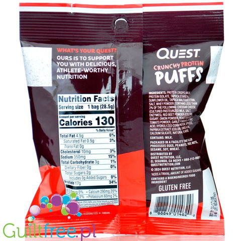 Quest Crunchy Spicy Protein Puffs - sweet & spicy protein crisps 17g protein & 130kcal
