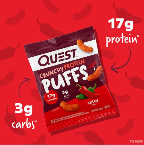 Quest Crunchy Spicy Protein Puffs - słodko-pikantne chrupki proteinowe 17g białka & 130kcal