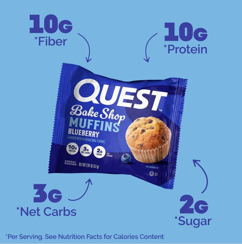 Quest Bakery Shop Blueberry Muffin - jagodowy muffin proteinowy 10g białka