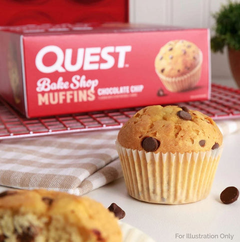 Quest Bakery Shop Chocolate Chip Muffin - protein muffin with chocolate chunks 10g protein