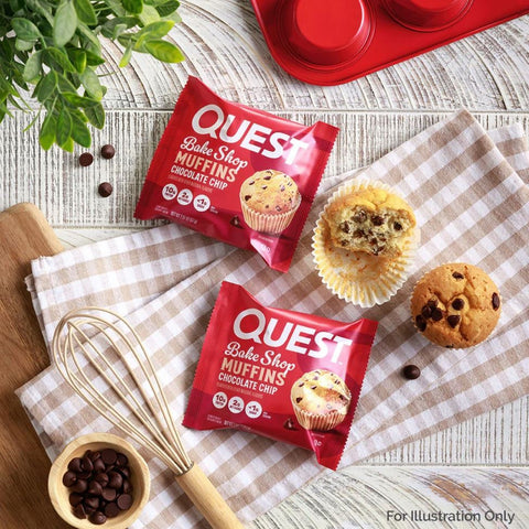 Quest Bakery Shop Chocolate Chip Muffin - protein muffin with chocolate chunks 10g protein