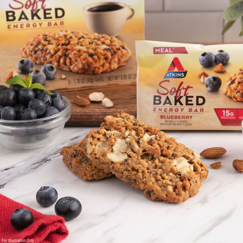 Atkins Meal Soft Baked Blueberry - protein breakfast bar 190kcal & 15g protein