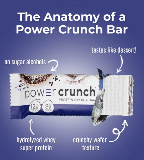 Power Crunch Chocolate Chip Cheesecake PUDEŁKO x 12 SZT - proteinowe wafelki ze stewią