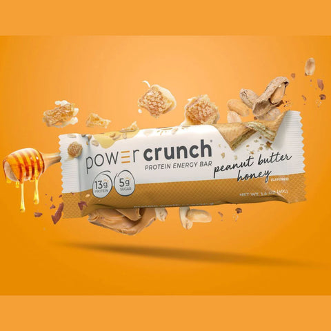 Power Crunch Peanut Butter Honey BOX x 12 PACK - protein wafers with stevia