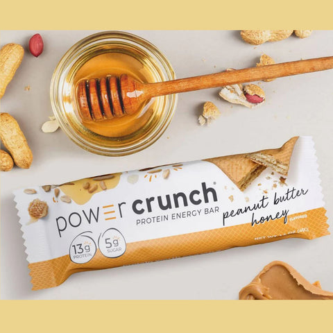Power Crunch Peanut Butter Honey BOX x 12 PACK - protein wafers with stevia