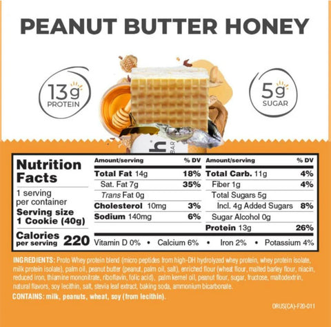 Power Crunch Peanut Butter Honey BOX x 12 PACK - protein wafers with stevia